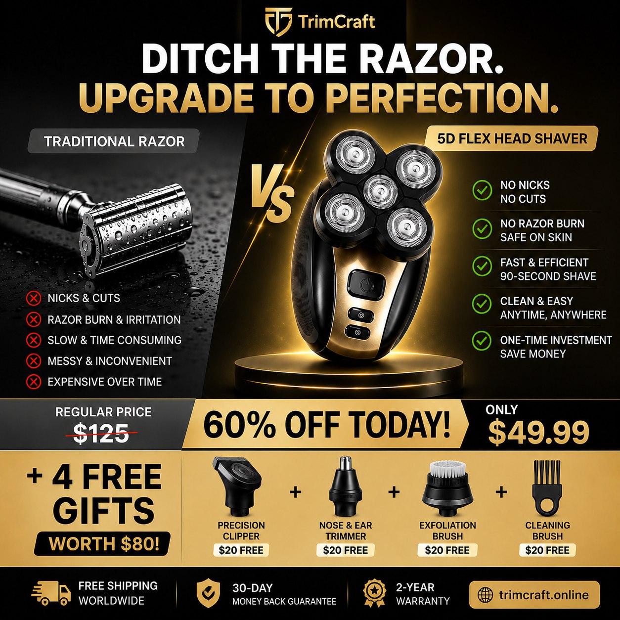 TrimCraft™ Apex 5D Rotary Shaver