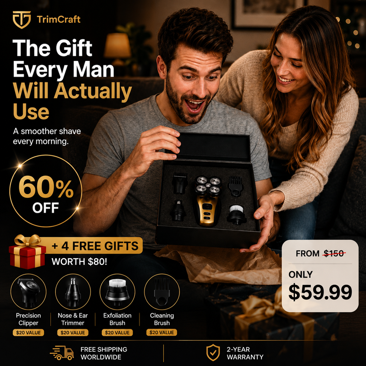 TrimCraft™ Signature 5D Rotary Shaver Gift Set