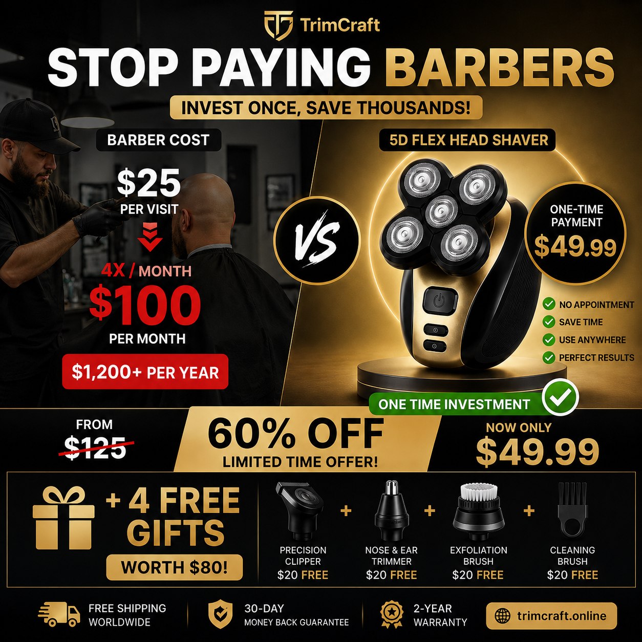 TrimCraft™ Apex 5D Rotary Shaver